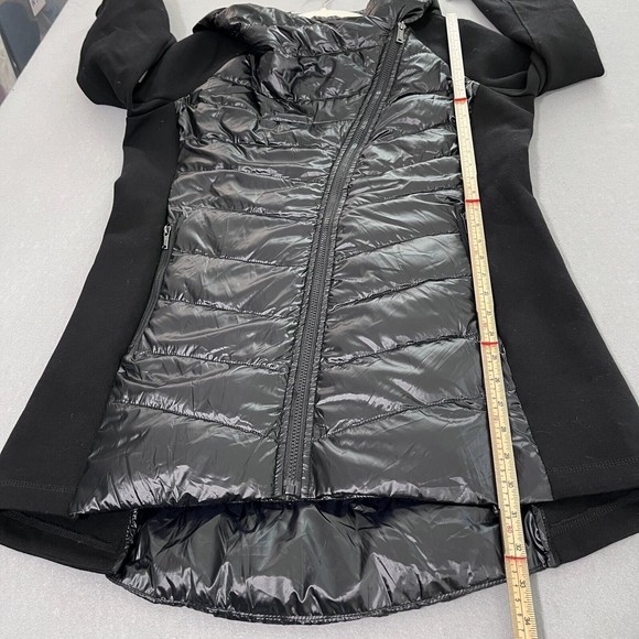 Calvin Klein Down Jacket Women Large Stretch Feather Panels Hooded Winter Parka - Picture 11 of 15